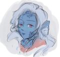 A bust sketch of Cora done by @akurosama.bsky.social